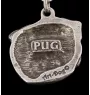 Pug II - Necklace with dog, silver-plated pendant for dog fan, unique jewelry by Art-Dog brand