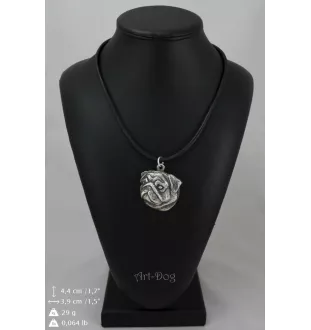 Carlin, Pug, Mops II - collier avec un chien, pendentif en plaqué argent pour les fans de chiens, bijoux uniques de la marque Art-Dog