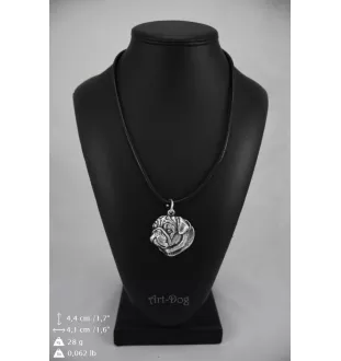 Pug IV - Necklace with dog, silver-plated pendant for dog fan, unique jewelry by Art-Dog brand