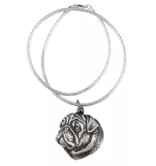 Mops, Pug, Carlin, Carlino, Doguillo I - Hundehalsband, einzigartiger Schmuck für den Hundefan, einzigartiger Kreuzotter-Anhänger der Marke Art-Dog