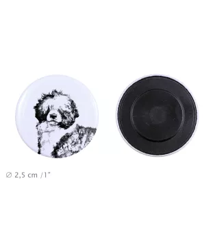 Portugiesischer Wasserhund Magnet mit einem Hundepfotenabdruck, außergewöhnlich leicht, starker Magnet, handgefertigtes Produkt der Marke Art-Dog