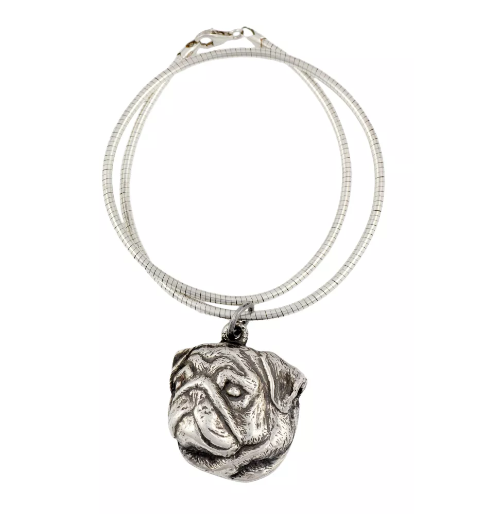 Pug II - Dog necklace, unique jewellery for the dog fan, unique adder pendant by Art-Dog brand