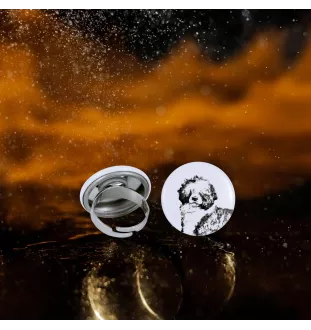 Portugiesischer Wasserhund - Damen Schmuck mit dem Bild eines Hundes, handgefertigtes Produkt, Möglichkeit, Ihr eigenes Foto hinzuzufügen, Marke Art-Dog