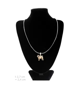 Carlin, Pug, Mops - Collier pour chien, pendentif plaqué argent pour l'amoureux des chiens, bijoux subtils par Art-Dog