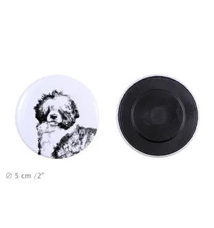 Portugiesischer Wasserhund Magnet mit einem Hundepfotenabdruck, außergewöhnlich leicht, starker Magnet, handgefertigtes Produkt der Marke Art-Dog