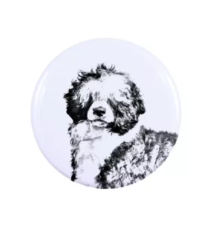 Portugiesischer Wasserhund Magnet mit einem Hundepfotenabdruck, außergewöhnlich leicht, starker Magnet, handgefertigtes Produkt der Marke Art-Dog