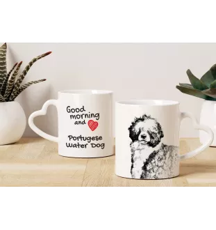 Portuguese Water Dog, Portie, PWD, Water Dog - cup with a dog, adorable cup with a heart-shaped handle, universal gift from the Art-Dog brand