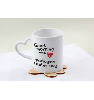 Portugiesischer Wasserhund - Tasse mit Hund, entzückende Tasse mit herzförmigem Henkel, universelles Geschenk der Marke Art-Dog