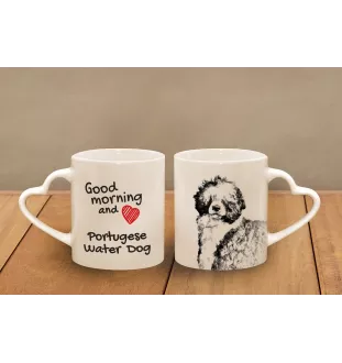 Portugalski pies dowodny kubek z psem good morning serce Art-Dog
