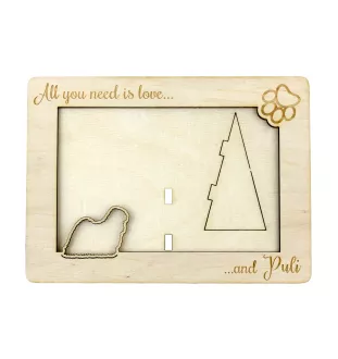 Puli - Fotorahmen, gravierter Holzrahmen, ein schönes Gadget für den Hundeliebhaber von Art-Dog