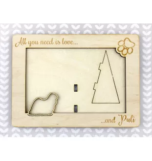 Puli - Fotorahmen, gravierter Holzrahmen, ein schönes Gadget für den Hundeliebhaber von Art-Dog