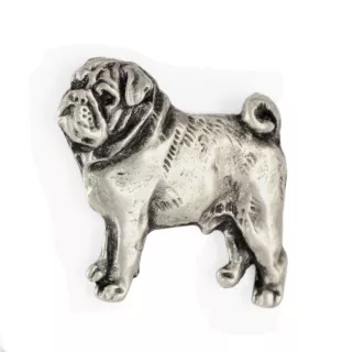 Mops, Pug pin posrebrzony Art-Dog