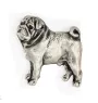 Carlin, Pug, Mops  - Broche chien argentée, épingle élégante, décoration de revers de veste par la marque Art-Dog