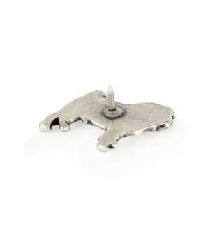 Pug  - Silver-plated dog brooch, elegant pin, jacket lapel decoration by Art-Dog brand