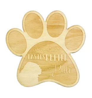 Puli - Tasse Untersetzer, graviert Untersetzer mit Hund, Geschenk für Hundeliebhaber von Art-Dog Marke