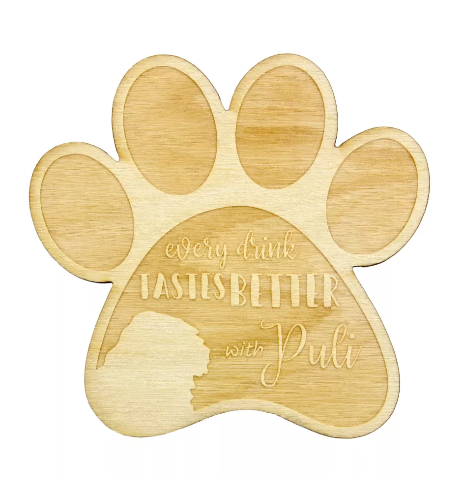 Puli - Tasse Untersetzer, graviert Untersetzer mit Hund, Geschenk für Hundeliebhaber von Art-Dog Marke