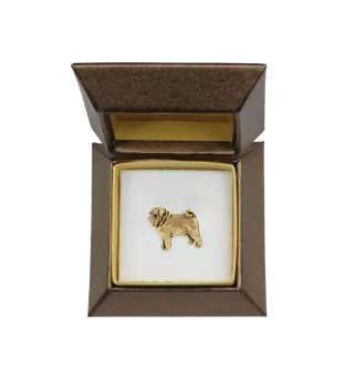 Mops, Pug pin pozłocony w pudełku Art-Dog