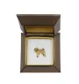 Pug - Dog brooch in decorative box, elegant gold-plated pin, Art-Dog brand jacket pin