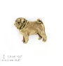 Pug - Dog brooch in decorative box, elegant gold-plated pin, Art-Dog brand jacket pin