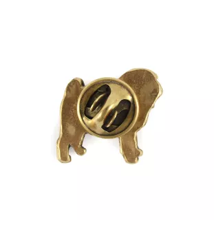 Mops, Pug, Carlin, Carlino, Doguillo - Hundebrosche in dekorativer Box, elegante vergoldete Anstecknadel, Jackenbrosche der Marke Art-Dog