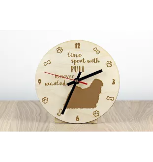 Puli, Hungarian Water Dog - clock with dog, wooden clock with engraving, personalised clock by Art-Dog