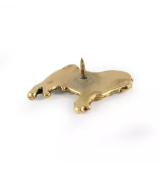 Carlin, Pug, Mops - Broche de chien dans une boîte décorative, épingle élégante en plaqué or, épingle de veste de la marque Art-Dog