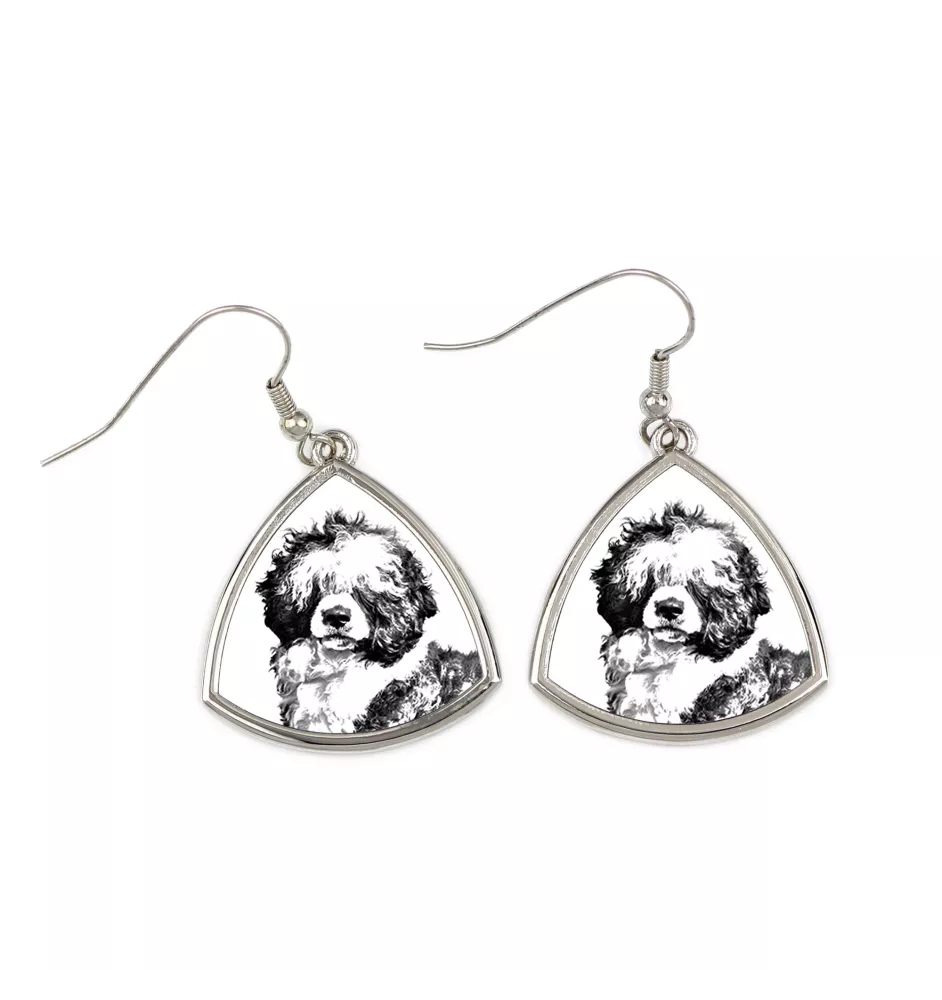 Chien d'eau portugais - boucles d'oreilles avec chien, boucles d'oreilles pendantes avec photo, bijoux personnalisés avec impression de la marque Art-Dog