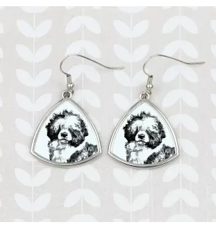 Portugiesischer Wasserhund - Hund Ohrringe, hängende Ohrringe mit Bild, personalisierter Schmuck mit dem Aufdruck der Marke Art-Dog