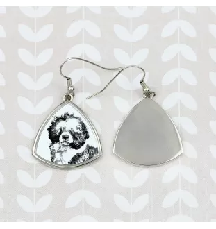 Chien d'eau portugais - boucles d'oreilles avec chien, boucles d'oreilles pendantes avec photo, bijoux personnalisés avec impression de la marque Art-Dog