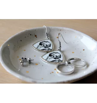 Portugiesischer Wasserhund - Hund Ohrringe, hängende Ohrringe mit Bild, personalisierter Schmuck mit dem Aufdruck der Marke Art-Dog