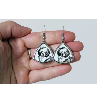Portugiesischer Wasserhund - Hund Ohrringe, hängende Ohrringe mit Bild, personalisierter Schmuck mit dem Aufdruck der Marke Art-Dog
