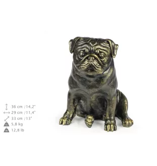 Mops, Pug, Carlin, Carlino, Doguillo - Lebensgroße Hundestatue, Figur im Maßstab 1:1, Statue für den Garten von Art-Dog