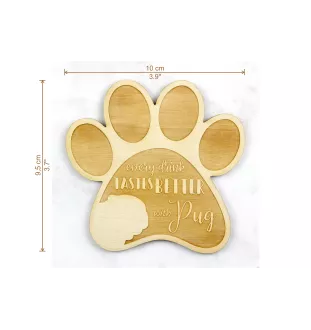 Mops, Pug, Carlin, Carlino, Doguillo - Tasse Untersetzer, graviert Untersetzer mit Hund, Geschenk für Hundeliebhaber von Art-Dog Marke