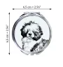 Chien d'eau portugais - miroir de poche avec chien, miroir personnalisé pour sac à main, miroir compact avec impression de la marque Art-Dog