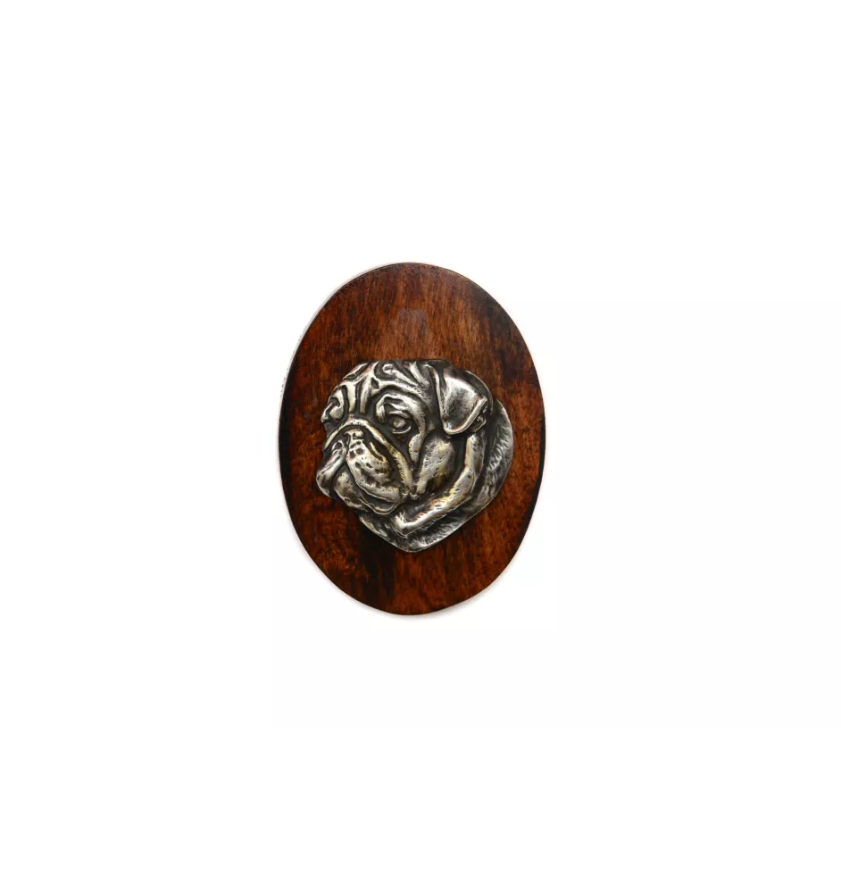 Mops, Pug, Carlin, Carlino, Doguillo - Hundeausstellungsbrosche, Startnummernclip, Hundeanstecker von Art-Dog