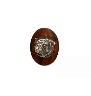 Pug I - Dog show brooch, starter number clip, dog pin by Art-Dog