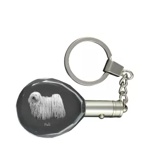 Puli, Puli Hongrois - pendentif avec une photo de chien, porte-clés en cristal dans une boîte cadeau, un cadeau unique par Art-Dog