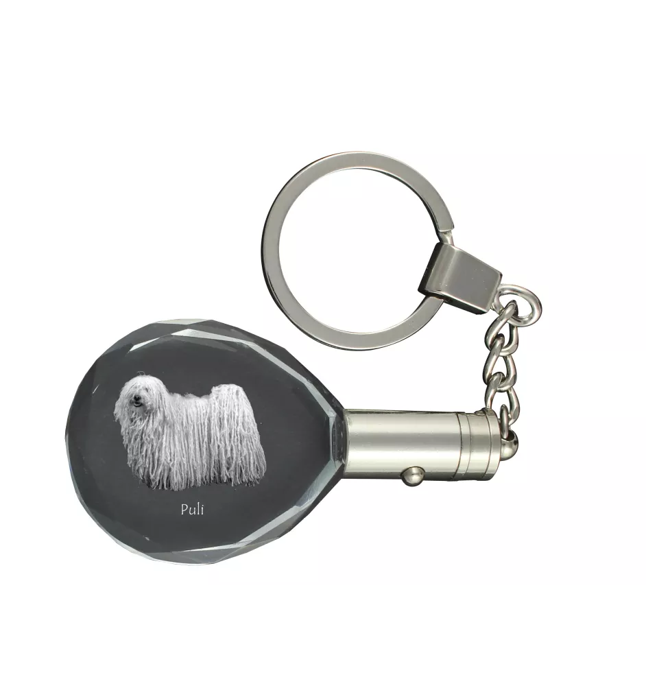 Puli, Hungarian Water Dog - pendant with a photo of a dog, crystal key ring in a gift box, a unique gift by Art-Dog