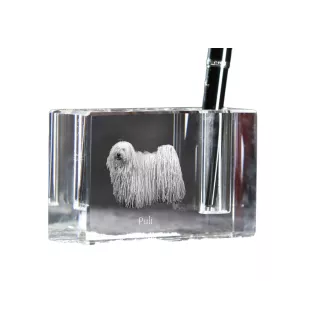 Puli, Puli Hongrois - Porte-stylos, organiseur en cristal avec photo de chien, décoration de bureau unique par la marque Art-Dog
