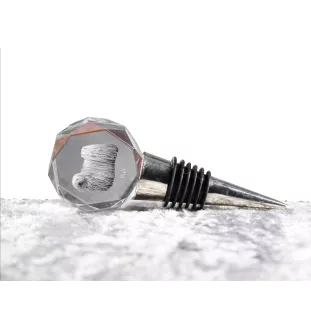 Puli, Hungarian Water Dog - Bottle stopper, crystal wine stopper with photo, personalised gift for bartender by Art-Dog brand