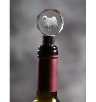 Puli, Hungarian Water Dog - Bottle stopper, crystal wine stopper with photo, personalised gift for bartender by Art-Dog brand