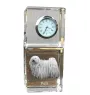 Puli, Hungarian Water Dog - crystal clock with a photo, a photo of a dog in crystal, personalized desk clock by Art-Dog brand