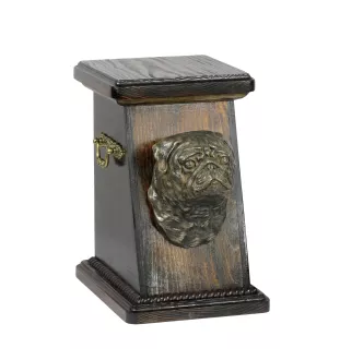 Pug - urn for dog ashes, elegant urn with a statue, commemorative urn with a bust of a dog by Art-Dog brand