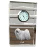 Puli, Puli Hongrois - une horloge en verre avec une photo, une photo de chien dans un cristal, une horloge de bureau personnalisée de la marque Art-Dog