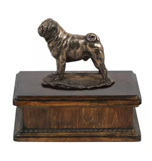 Carlin, Pug, Mops - urne pour cendres de chien, urne classique avec une statuette, urne élégante avec un chien de la marque Art-Dog