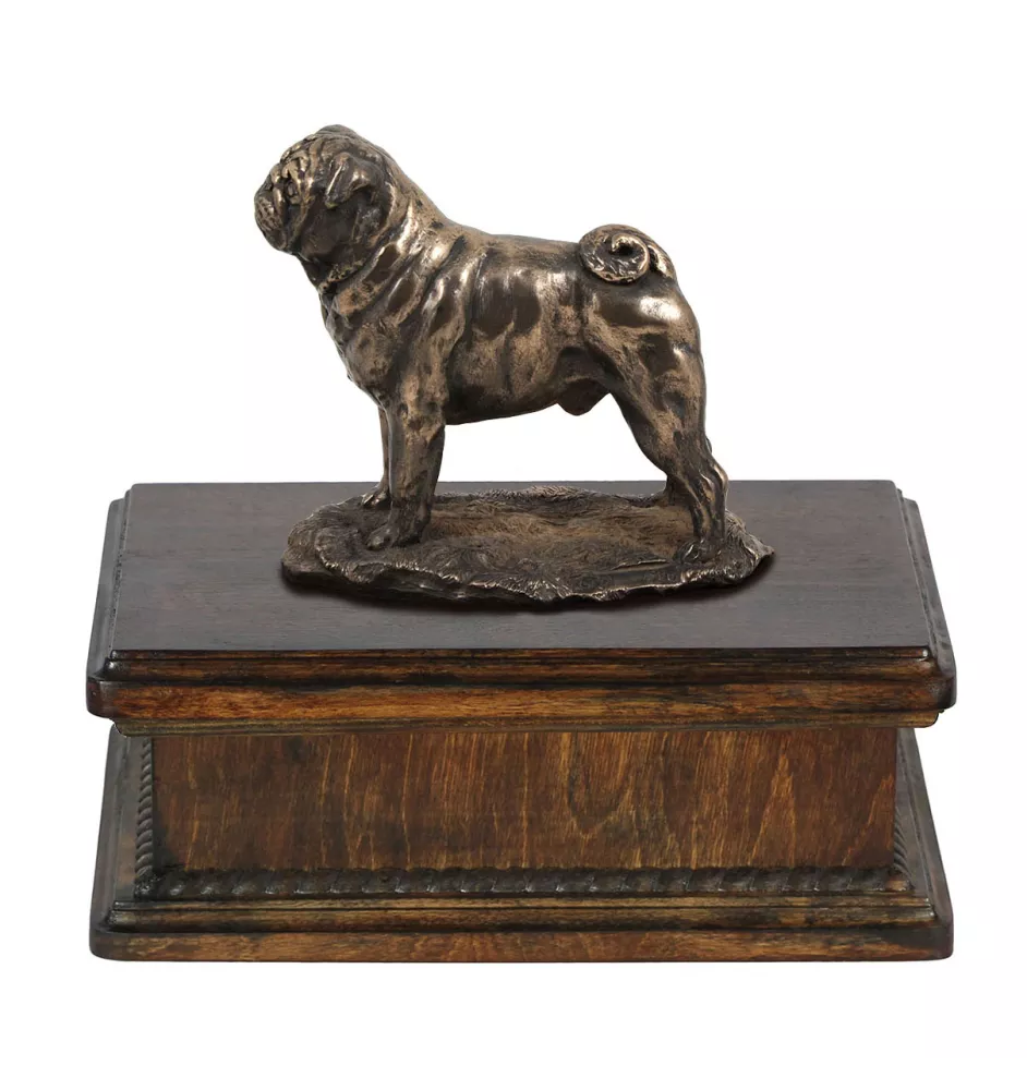 Mops, Pug, Carlin, Carlino, Doguillo - Hund Ascheurne, klassische Urne mit Statue, elegante Urne mit Hund von der Marke Art-Dog
