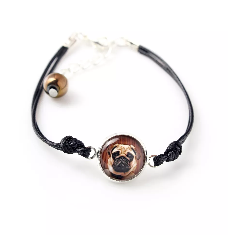 Carlin, Pug, Mops - bracelet avec votre photo faite à la main, bijoux unique de la marque Art-Dog