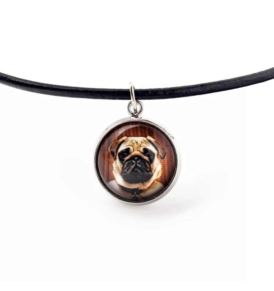 Carlin, Pug, Mops - collier pendentif avec votre photo, fait main, bijoux de la marque Art-Dog