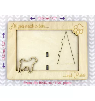 Pumi, Hungarian Pumi, Hungarian herding terrier - Photo frame, engraved wooden frame, a lovely gadget for the dog lover by Art-Dog