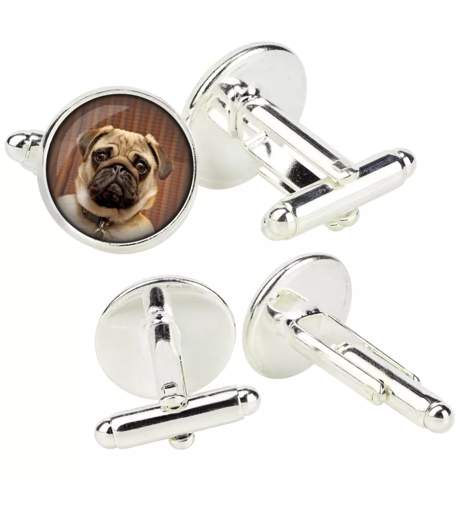 Pug - cufflinks in a box, handmade jewelry, product of the Art-Dog brand